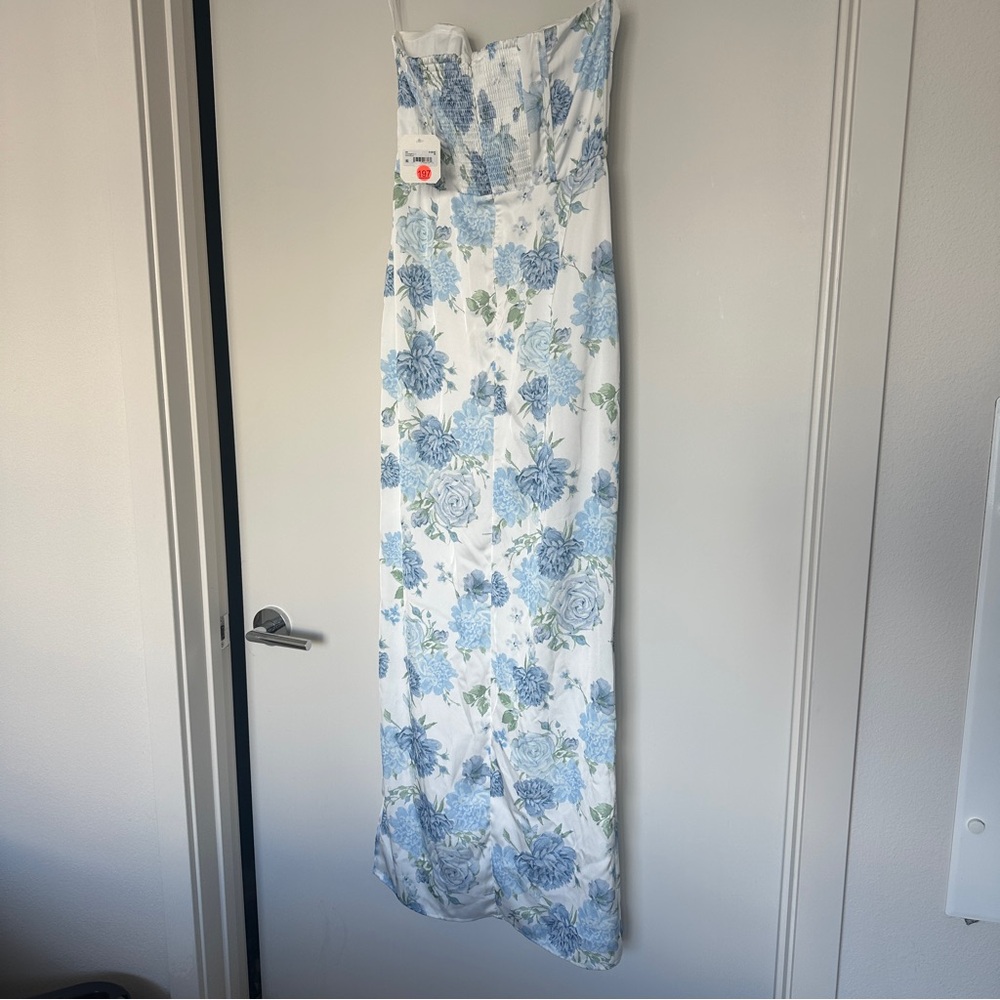 Altar'd State Blue Floral Strapless Dress - Picture 5 of 5